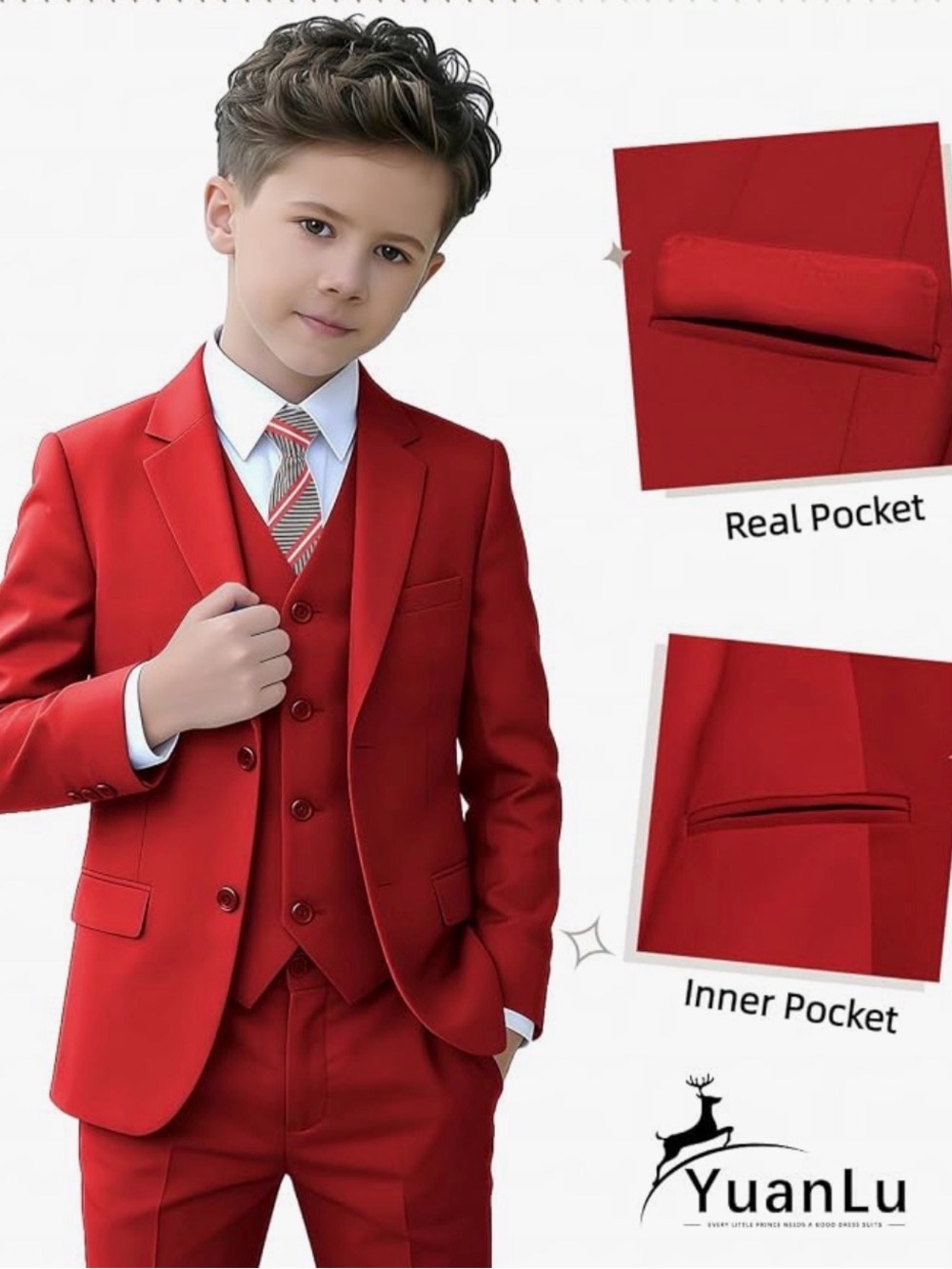 Boys' Red Formal 3 pieces suit size 14 boys